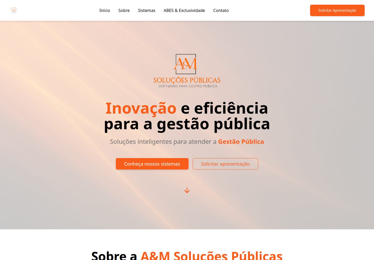 A&M Soluções Públicas public website screenshot