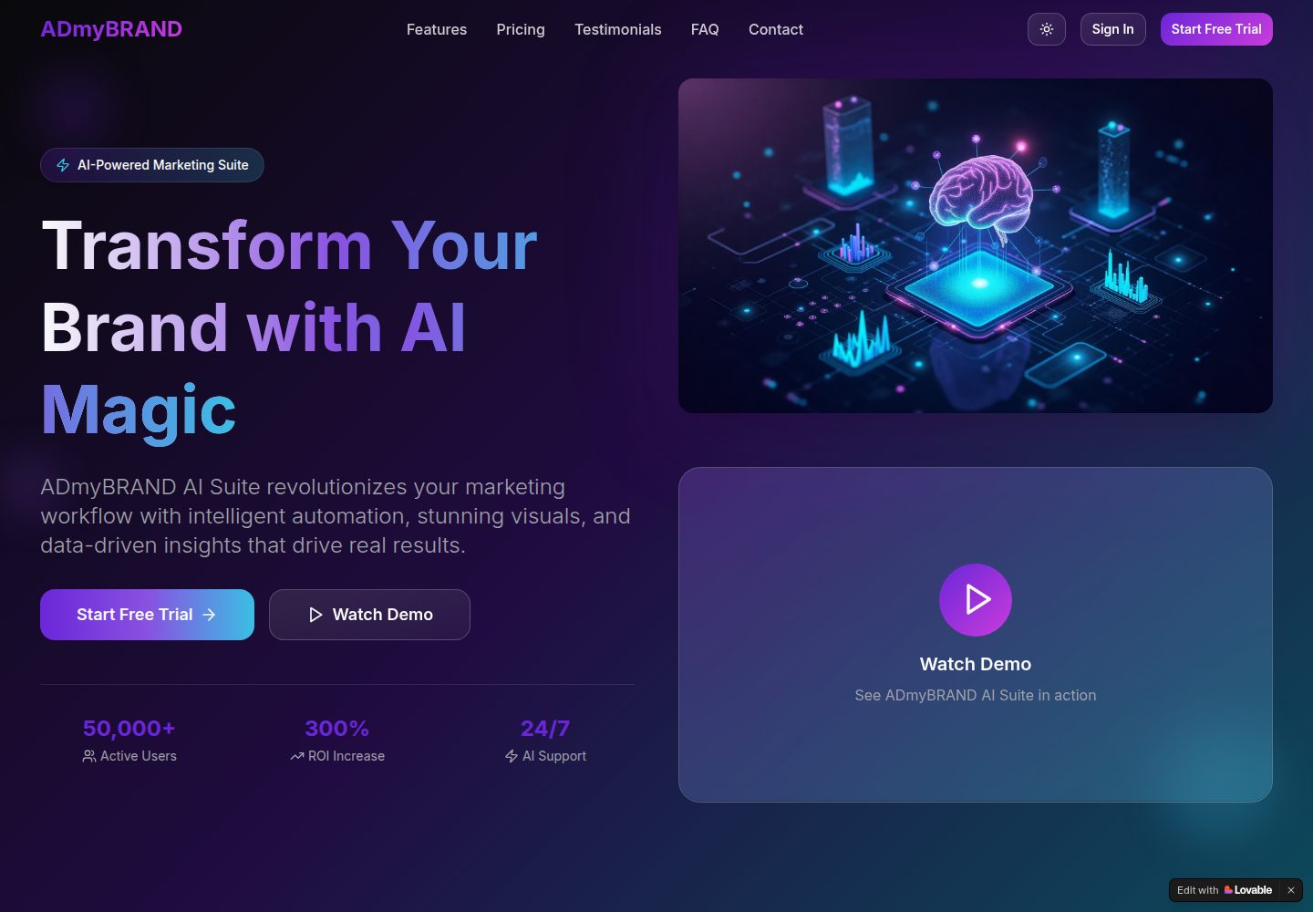 ADmyBRAND public website screenshot