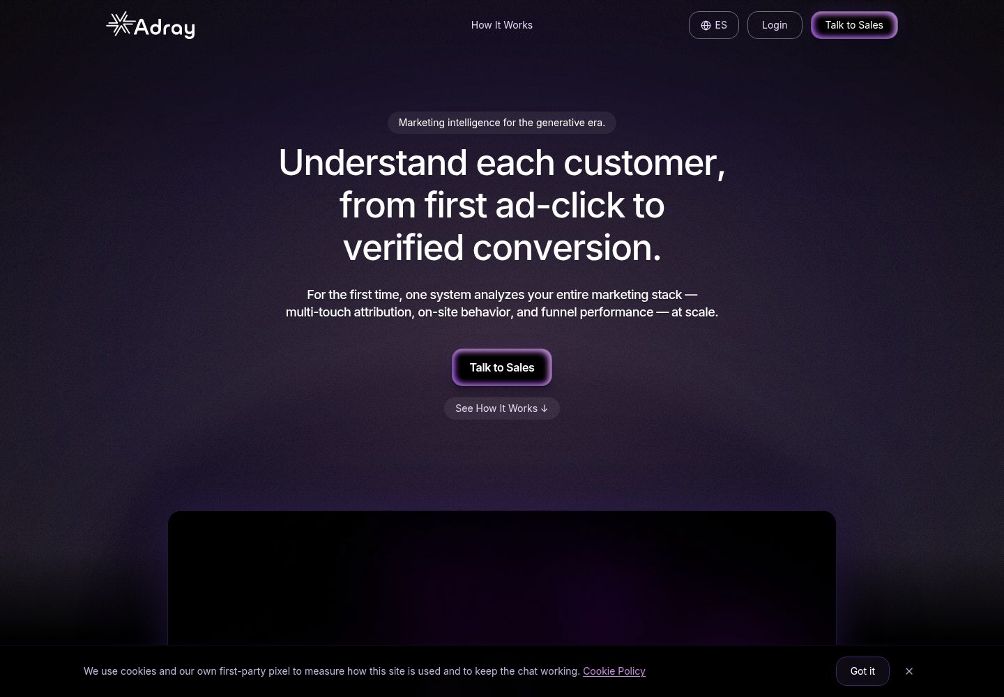 Adray public website screenshot