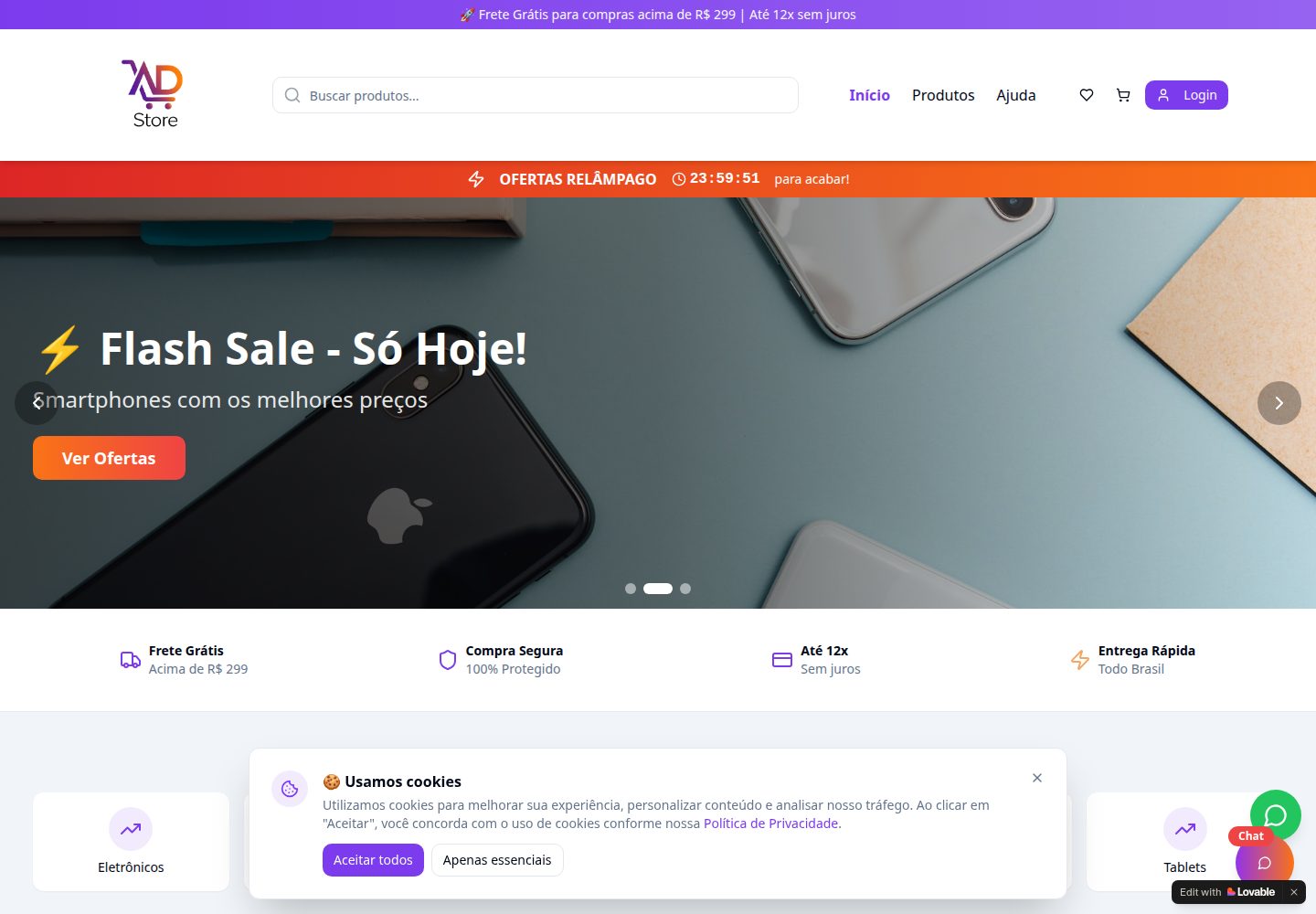 ADStore public website screenshot