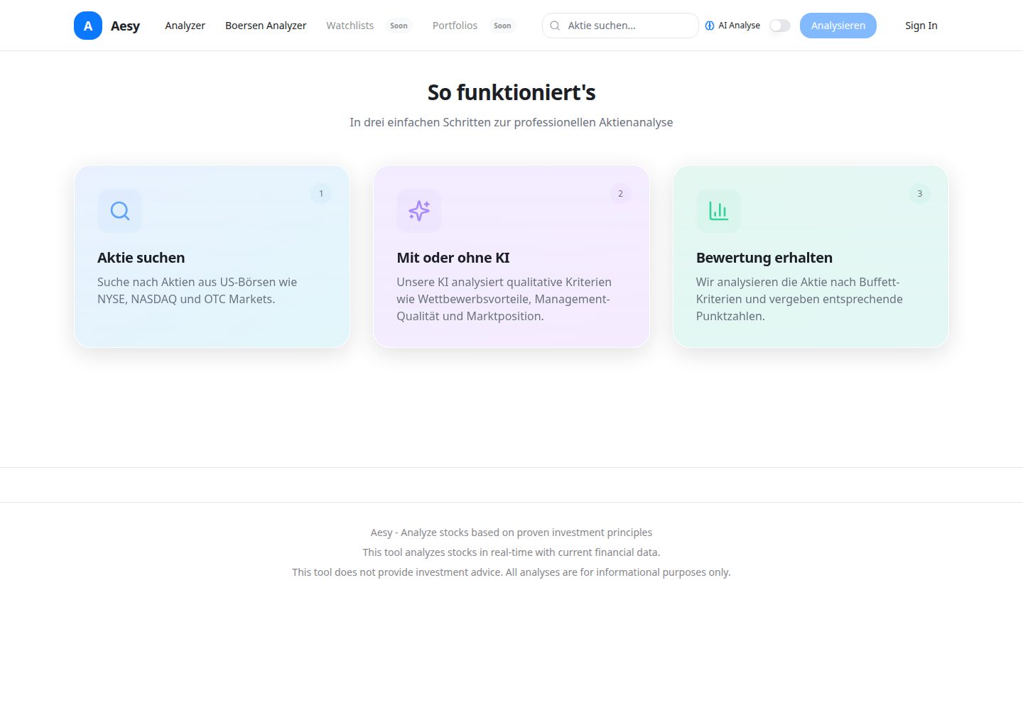 Aesy public website screenshot