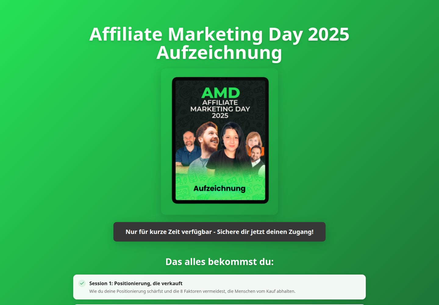 Affiliate Marketing Day 2025 Aufzeichnung public website screenshot