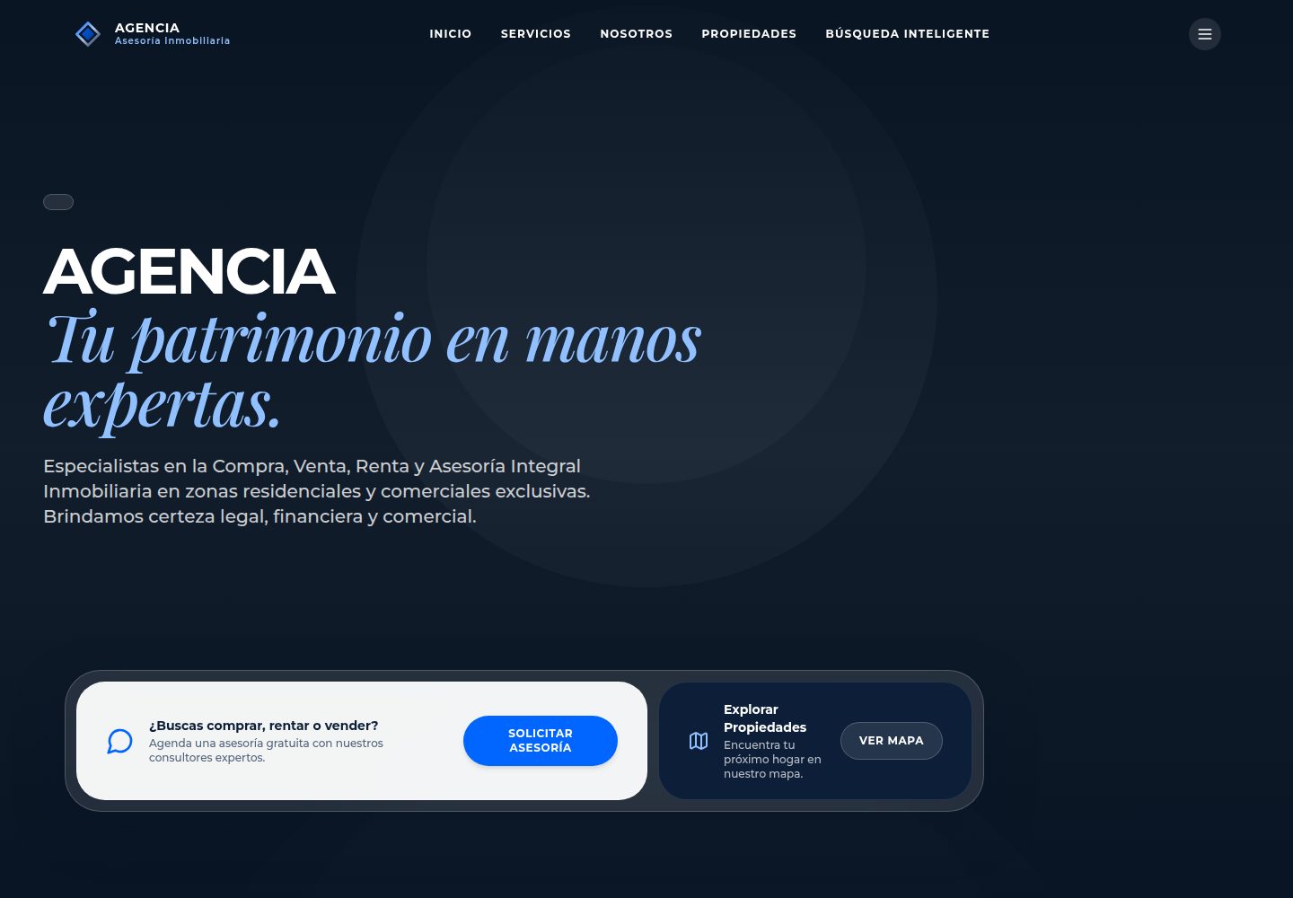 Agencia public website screenshot