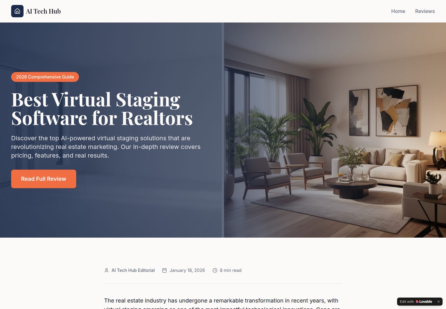 AI Tech Hub public website screenshot