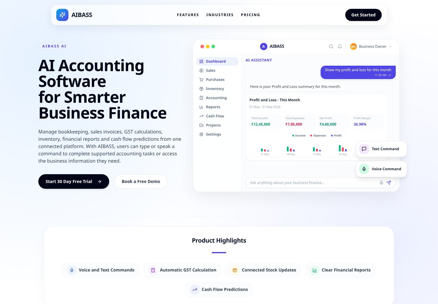 AIBASS public website screenshot