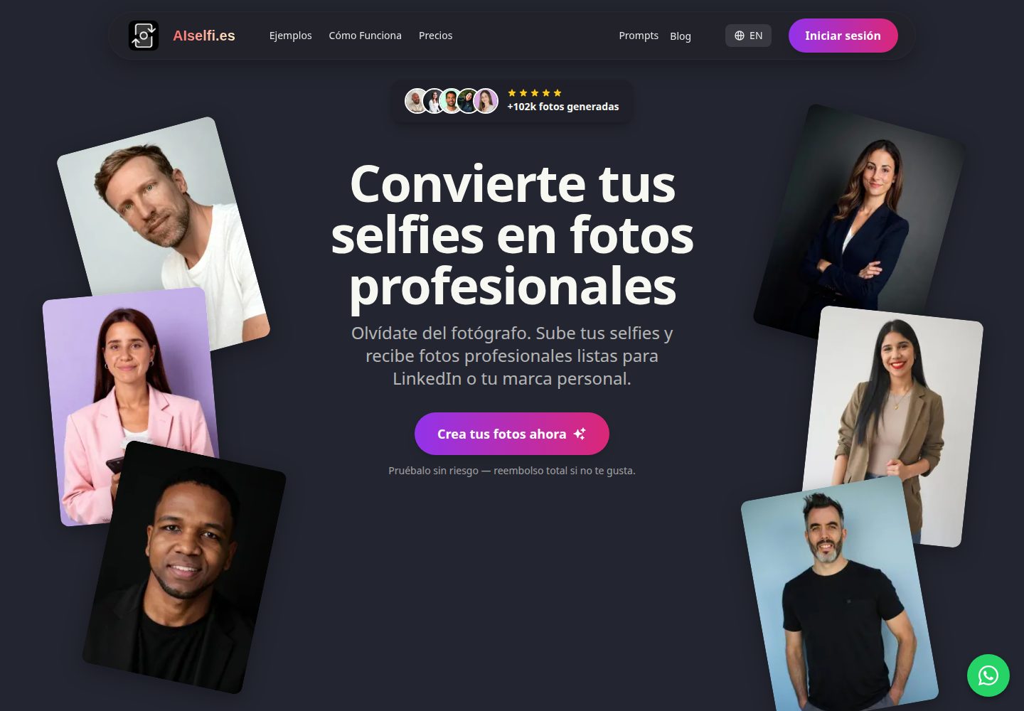 AIselfi.es public website screenshot