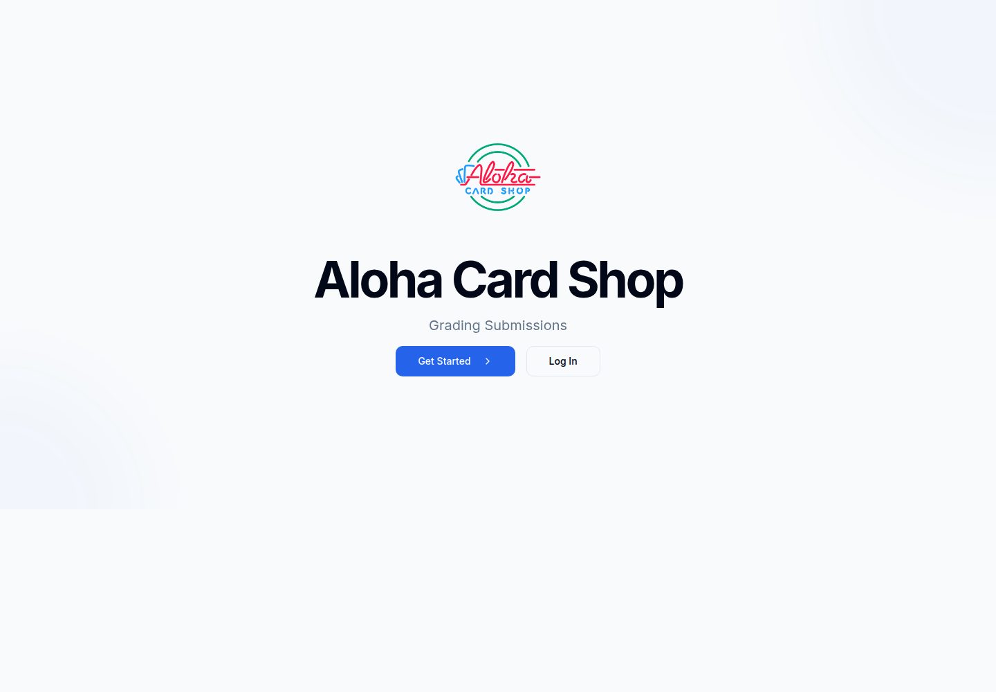 Aloha Card Shop public website screenshot