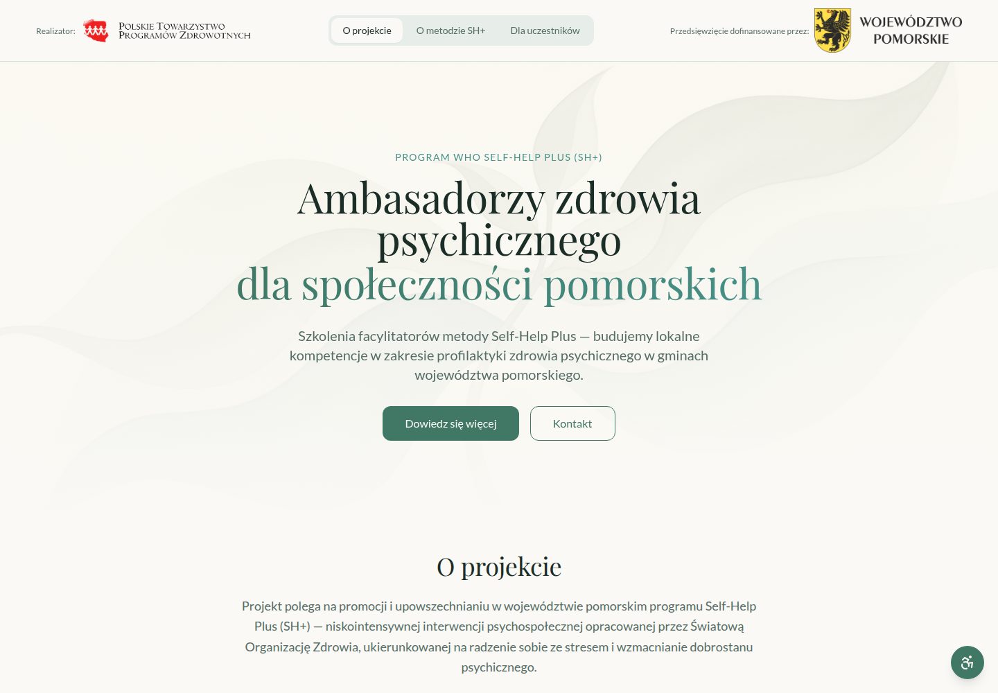 Ambasadorzy zdrowia psychicznego public website screenshot