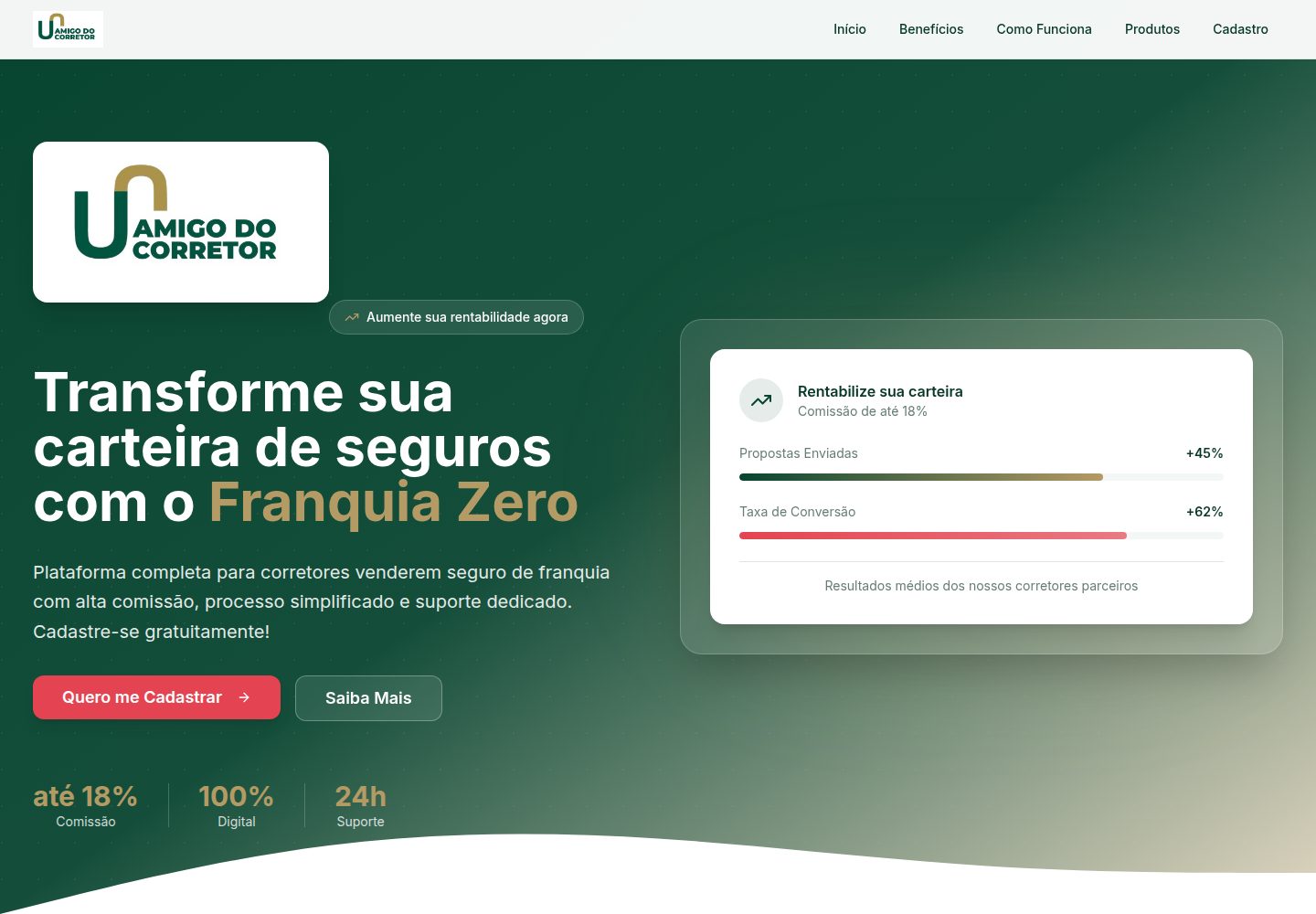 Amigo do Corretor public website screenshot