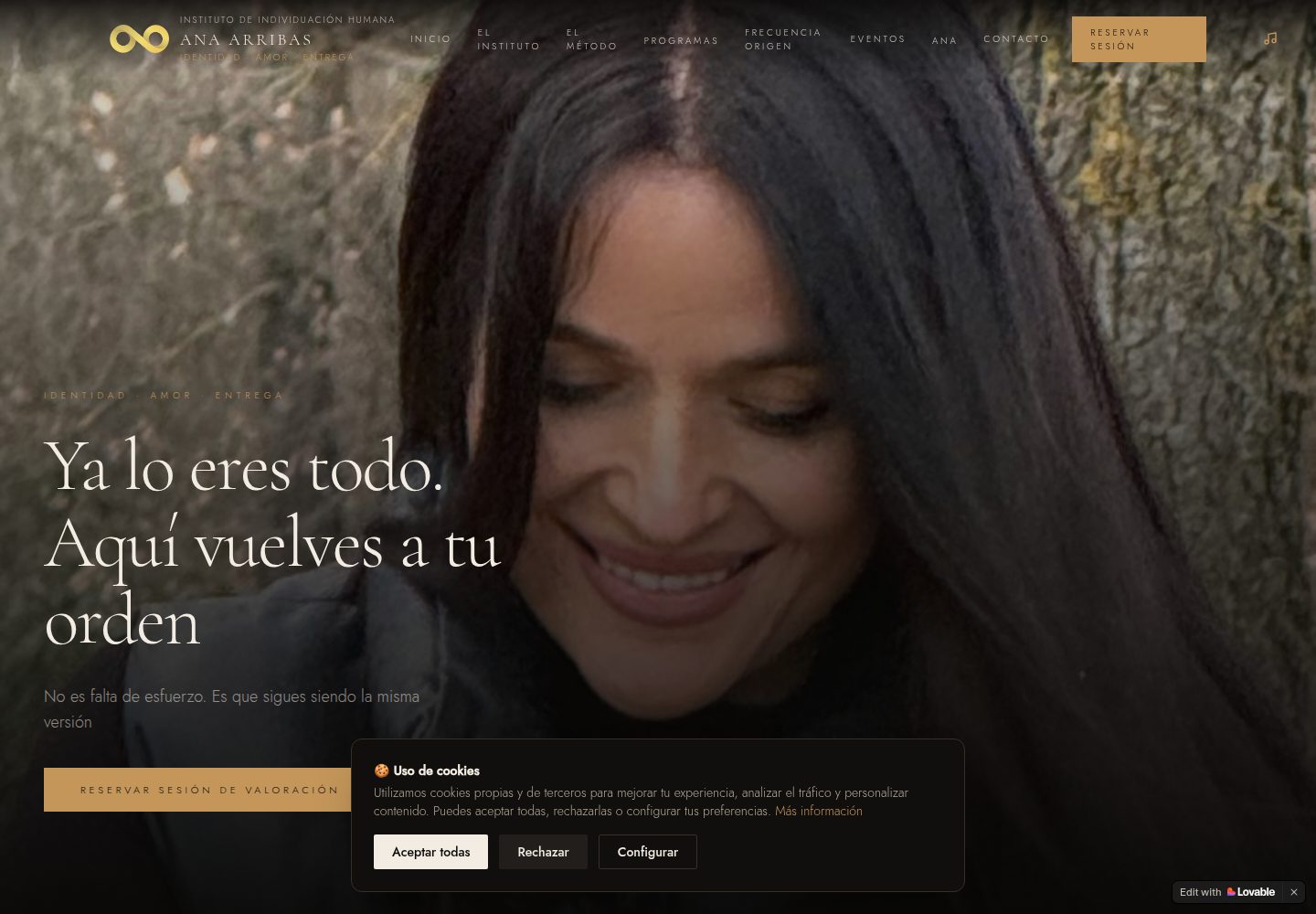 Ana Arribas public website screenshot