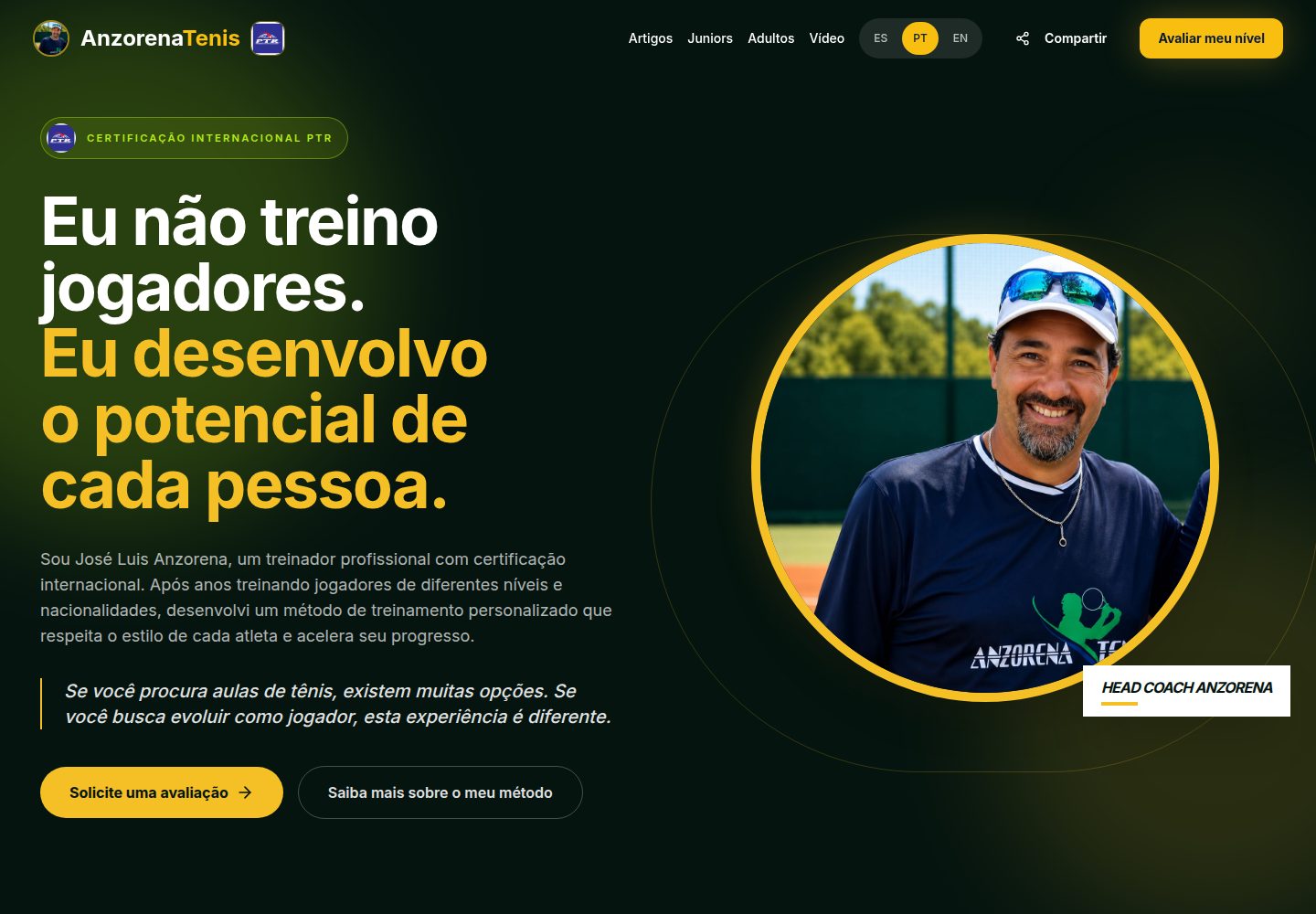 AnzorenaTenis public website screenshot
