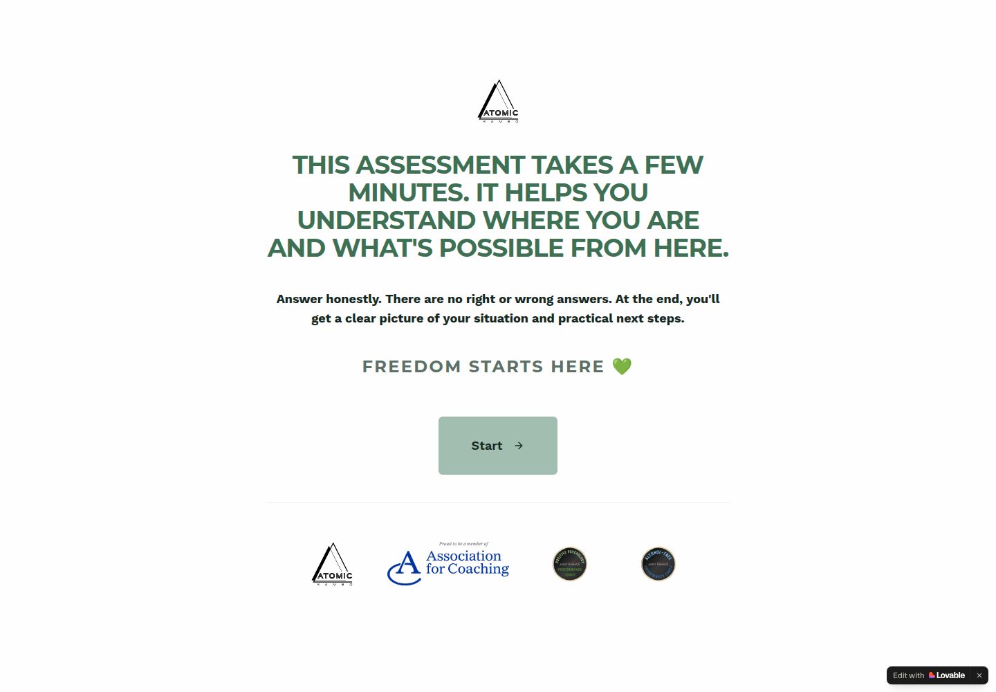 ARC Method public website screenshot