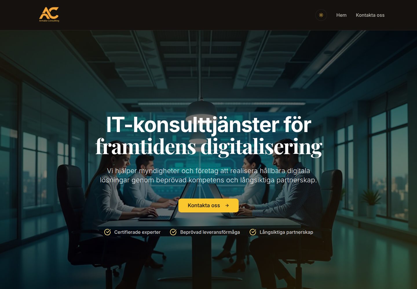 Armabe Consulting AB public website screenshot