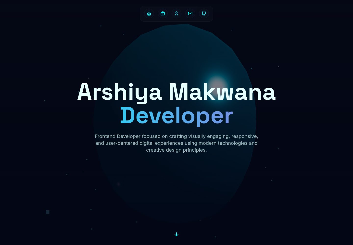 Arshiya Makwana public website screenshot