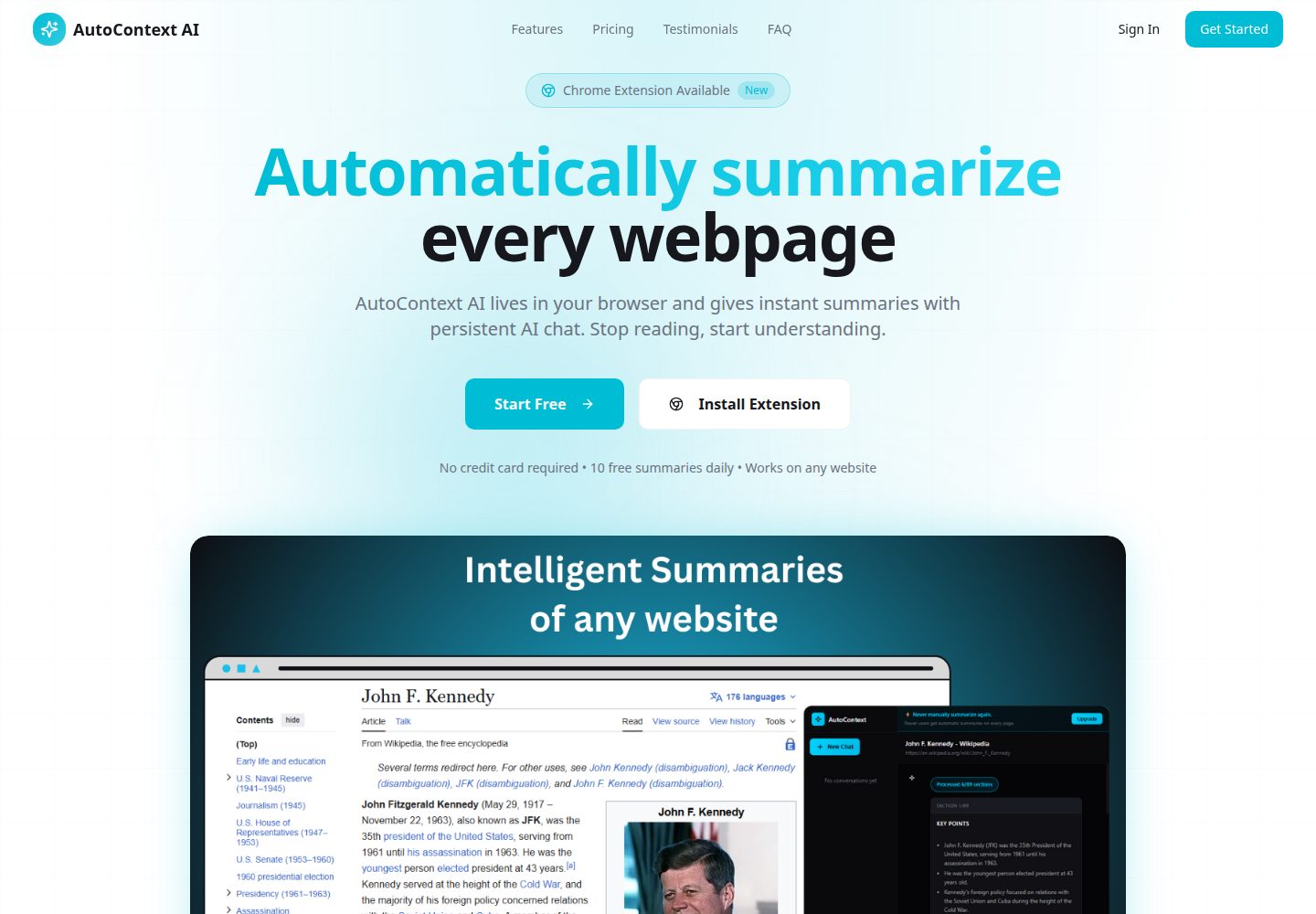 AutoContext AI public website screenshot