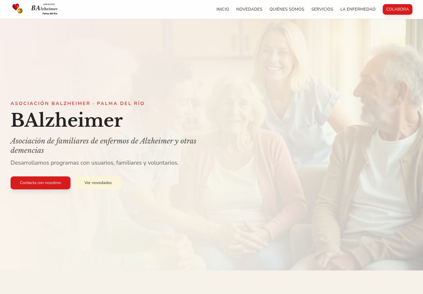 BAlzheimer public website screenshot