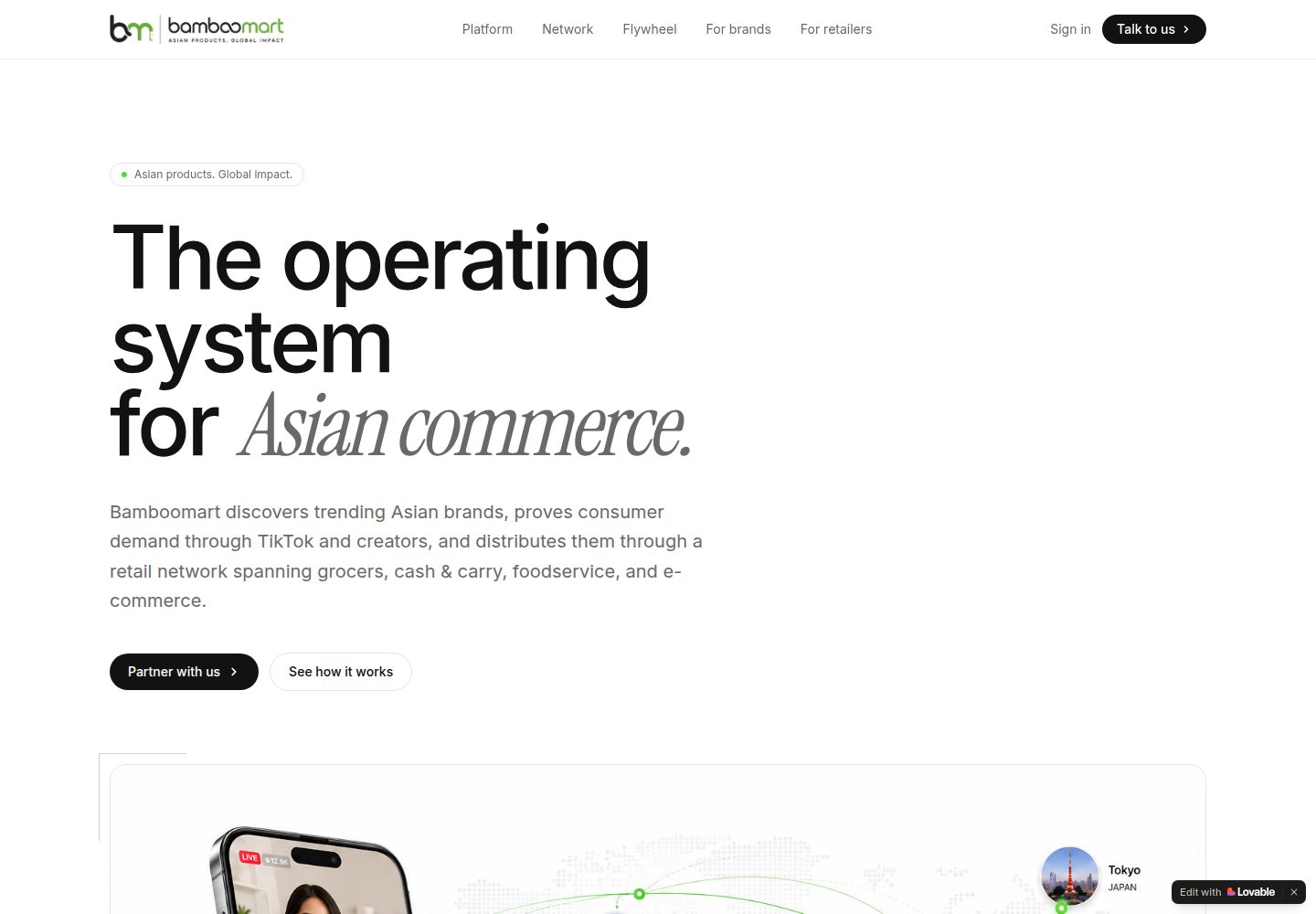 Bamboomart public website screenshot