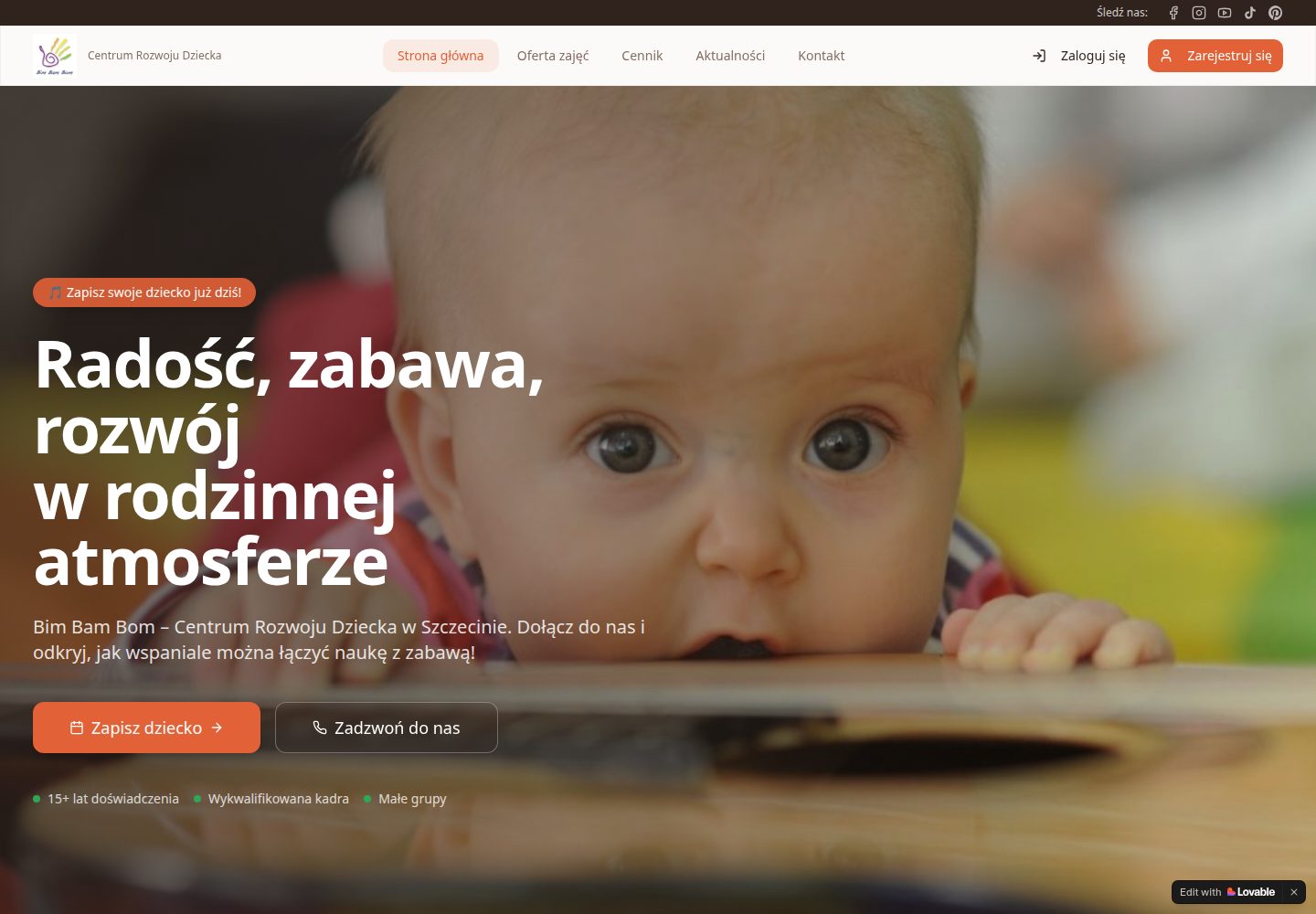 Bim Bam Bom public website screenshot