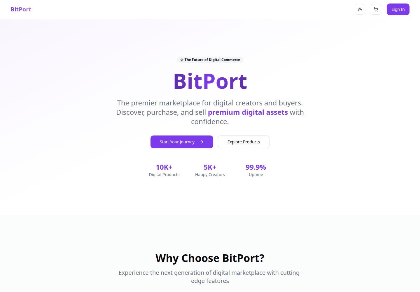BitPort public website screenshot