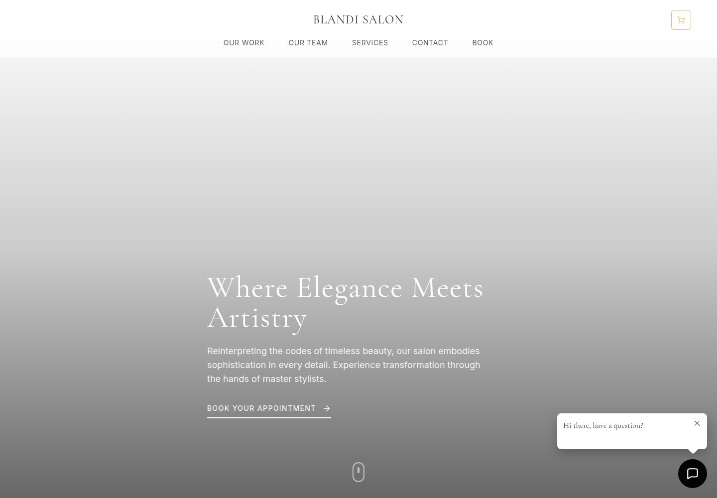 Blandi Salon public website screenshot