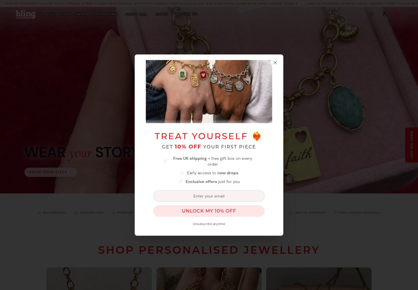 Bling London public website screenshot