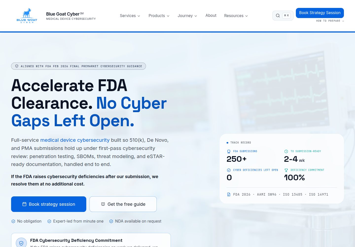 Blue Goat Cyber public website screenshot