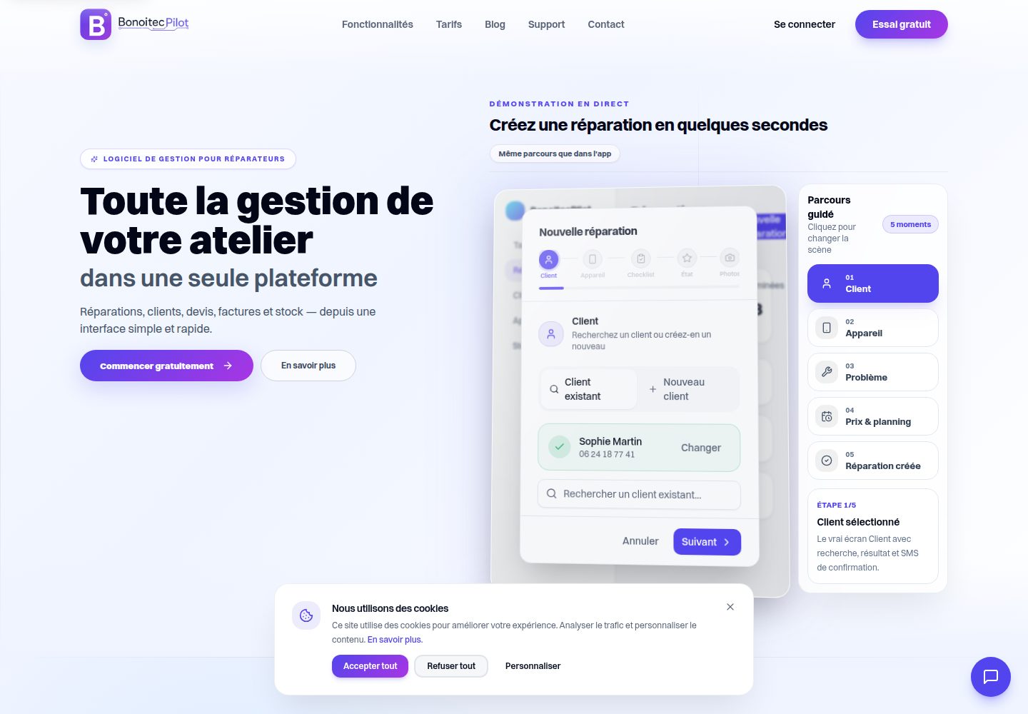 BonoitecPilot public website screenshot
