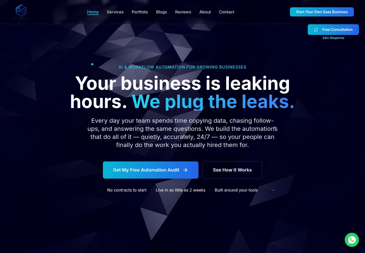 Boostmysites public website screenshot