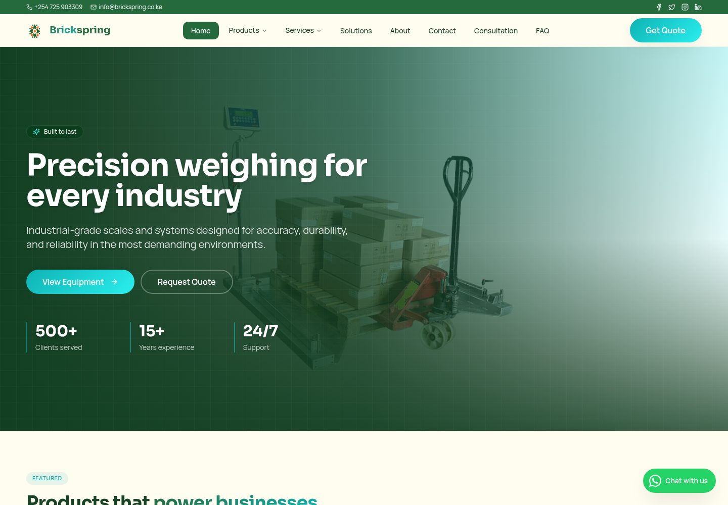 Brickspring public website screenshot