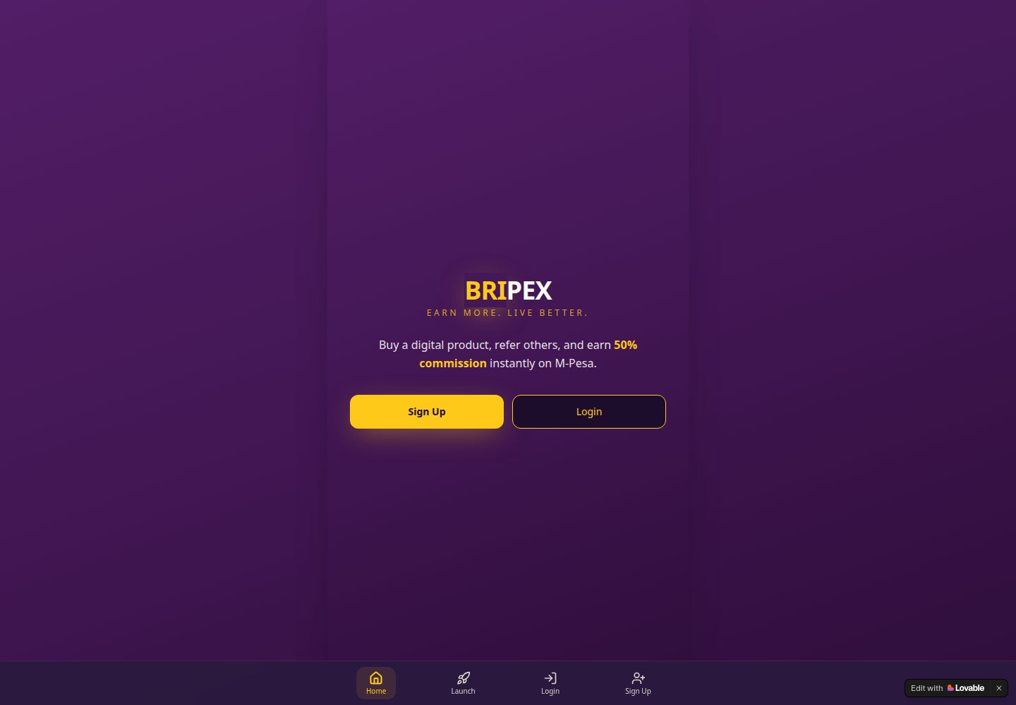 BRIPEX public website screenshot