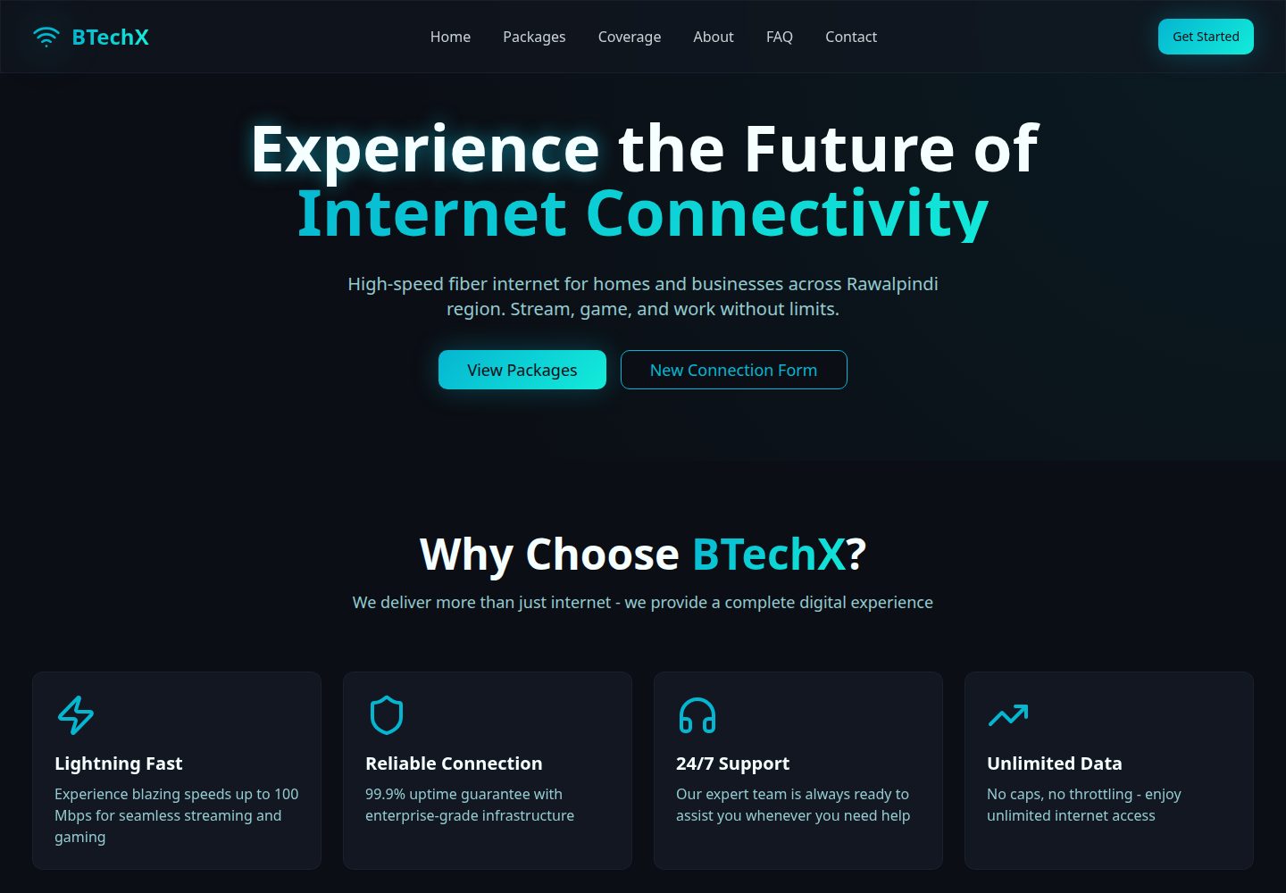 BTechX public website screenshot