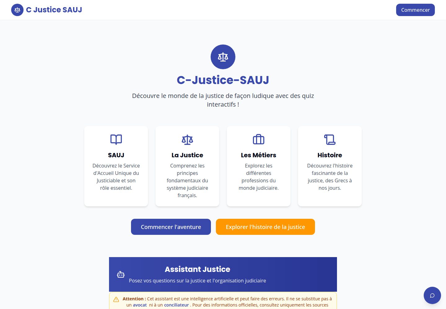 C-Justice-SAUJ public website screenshot