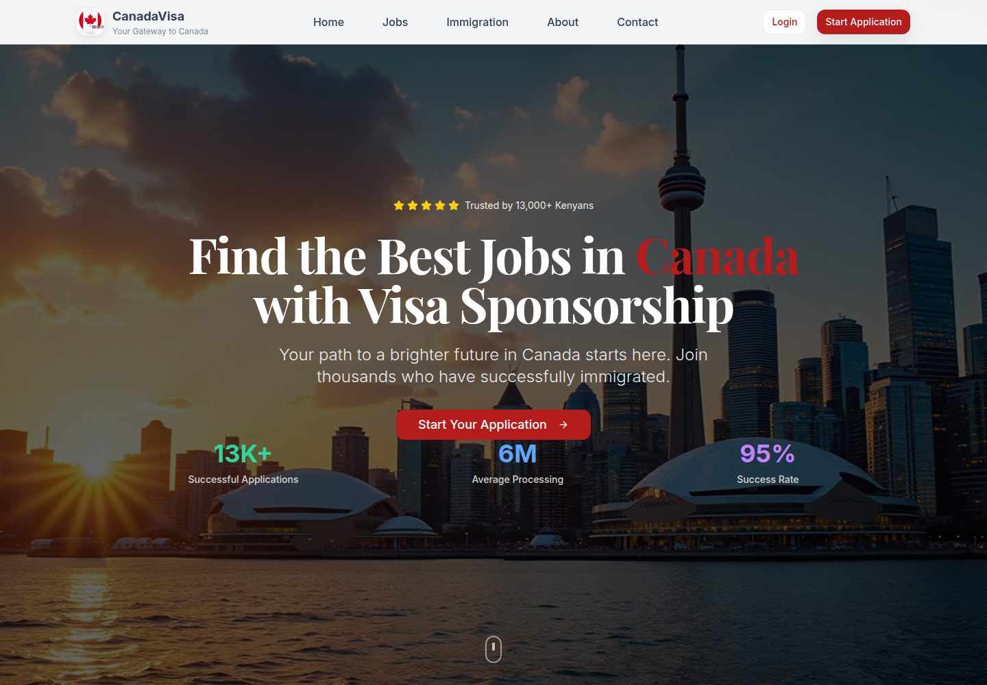 CanadaVisa public website screenshot