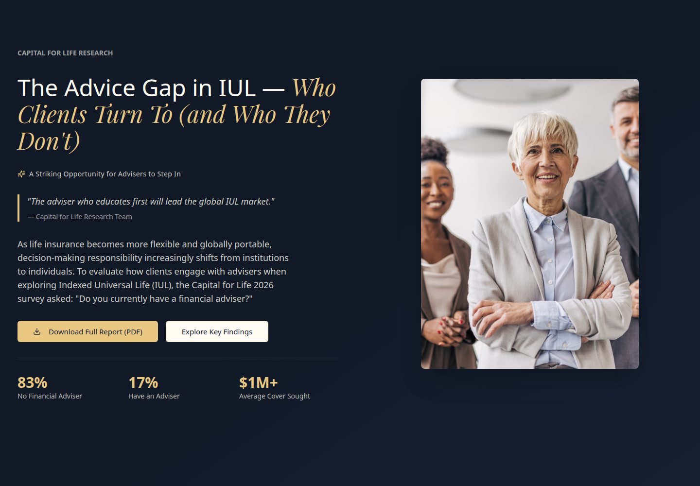Capital for Life Research public website screenshot