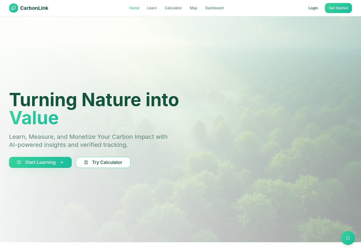 CarbonLink public website screenshot