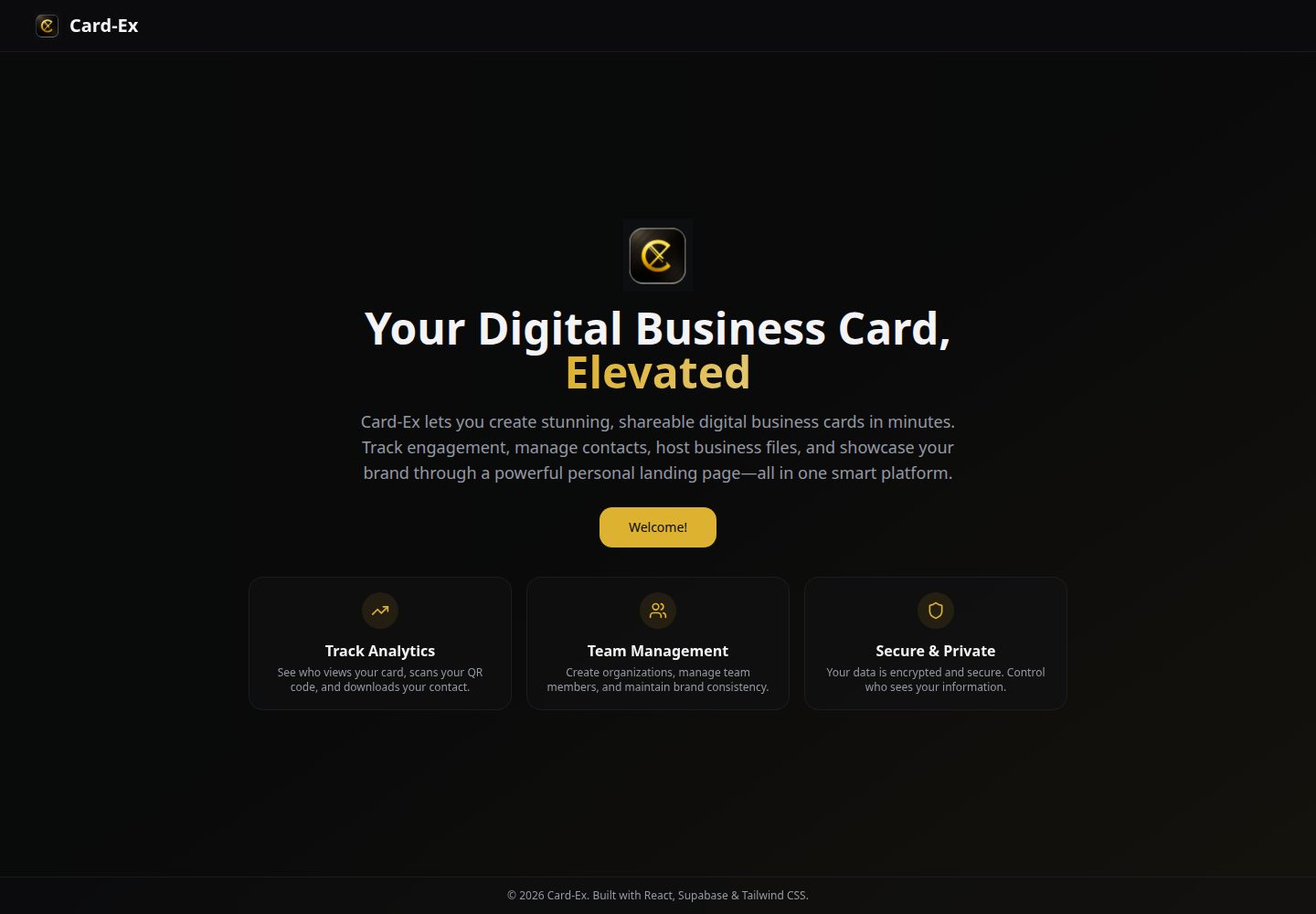 Card-Ex public website screenshot