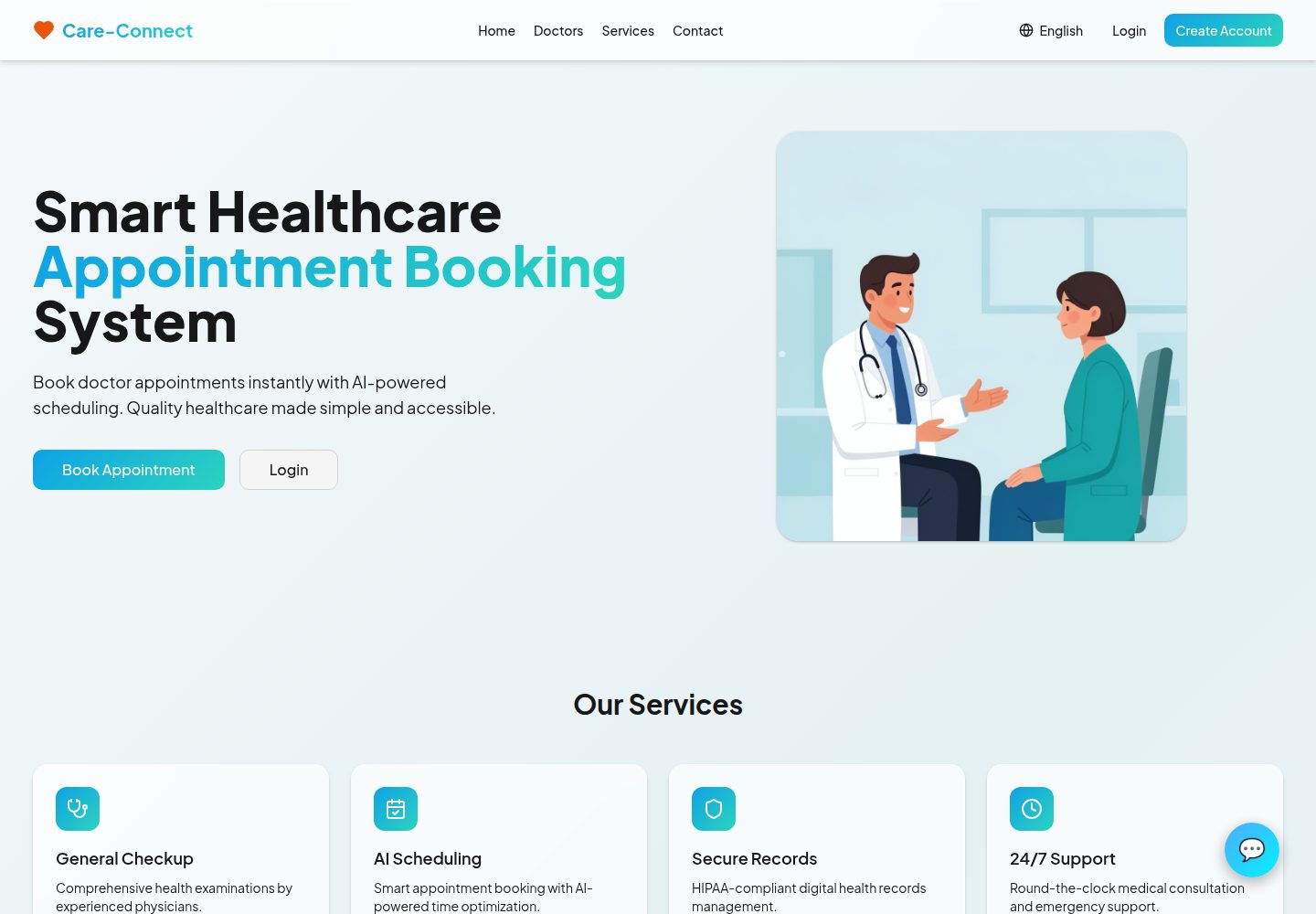 Care-Connect public website screenshot
