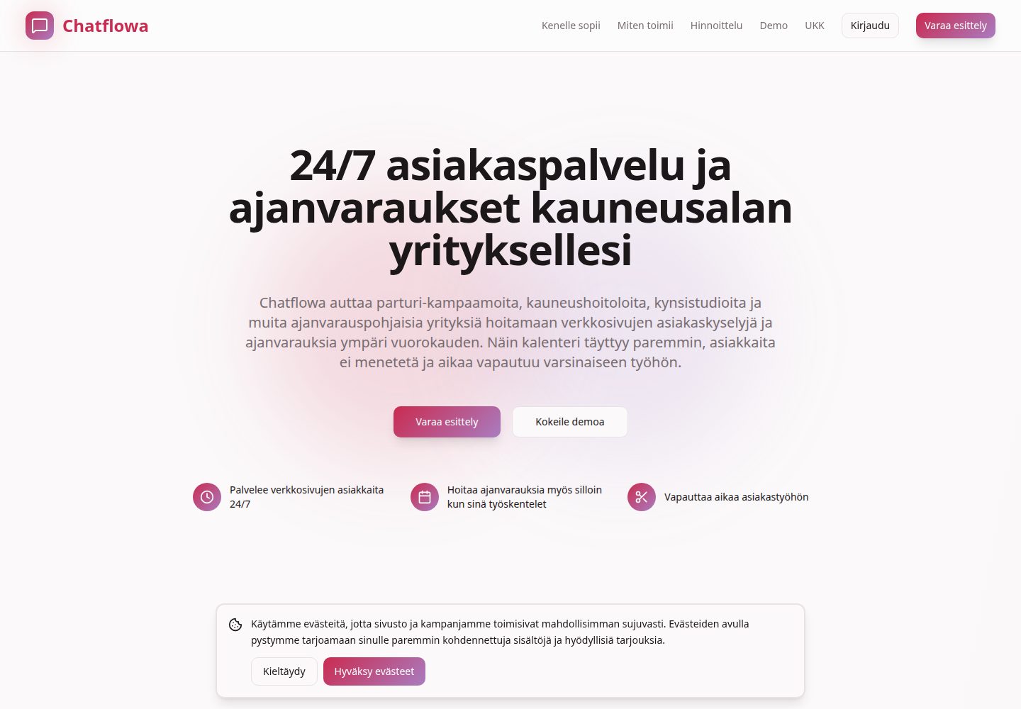 Chatflowa public website screenshot