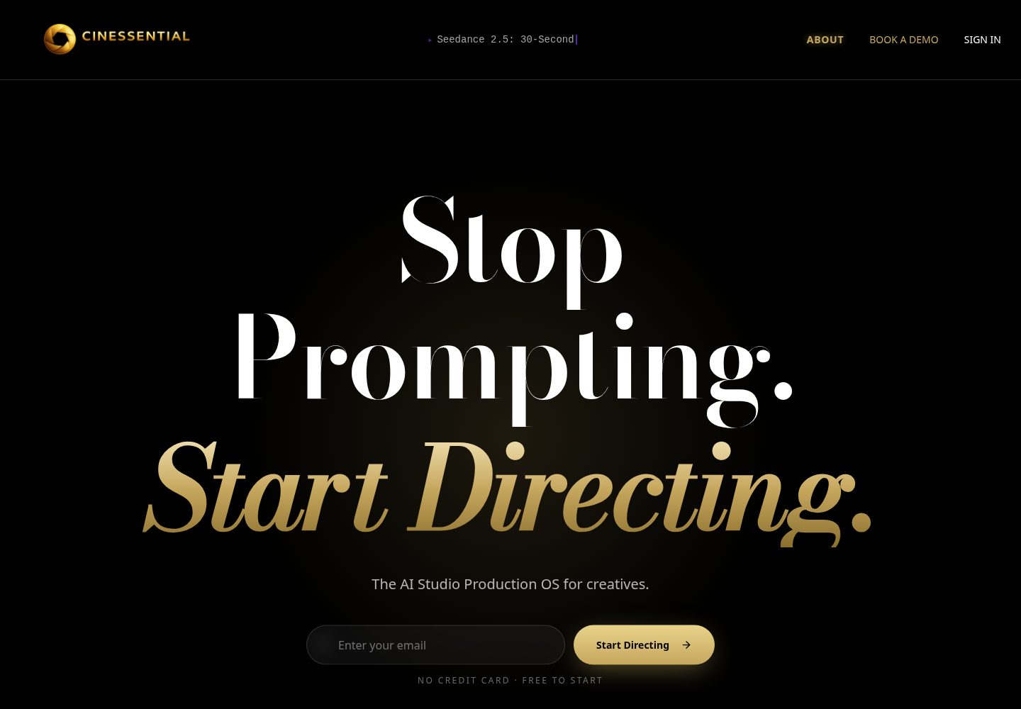 Cinessential public website screenshot