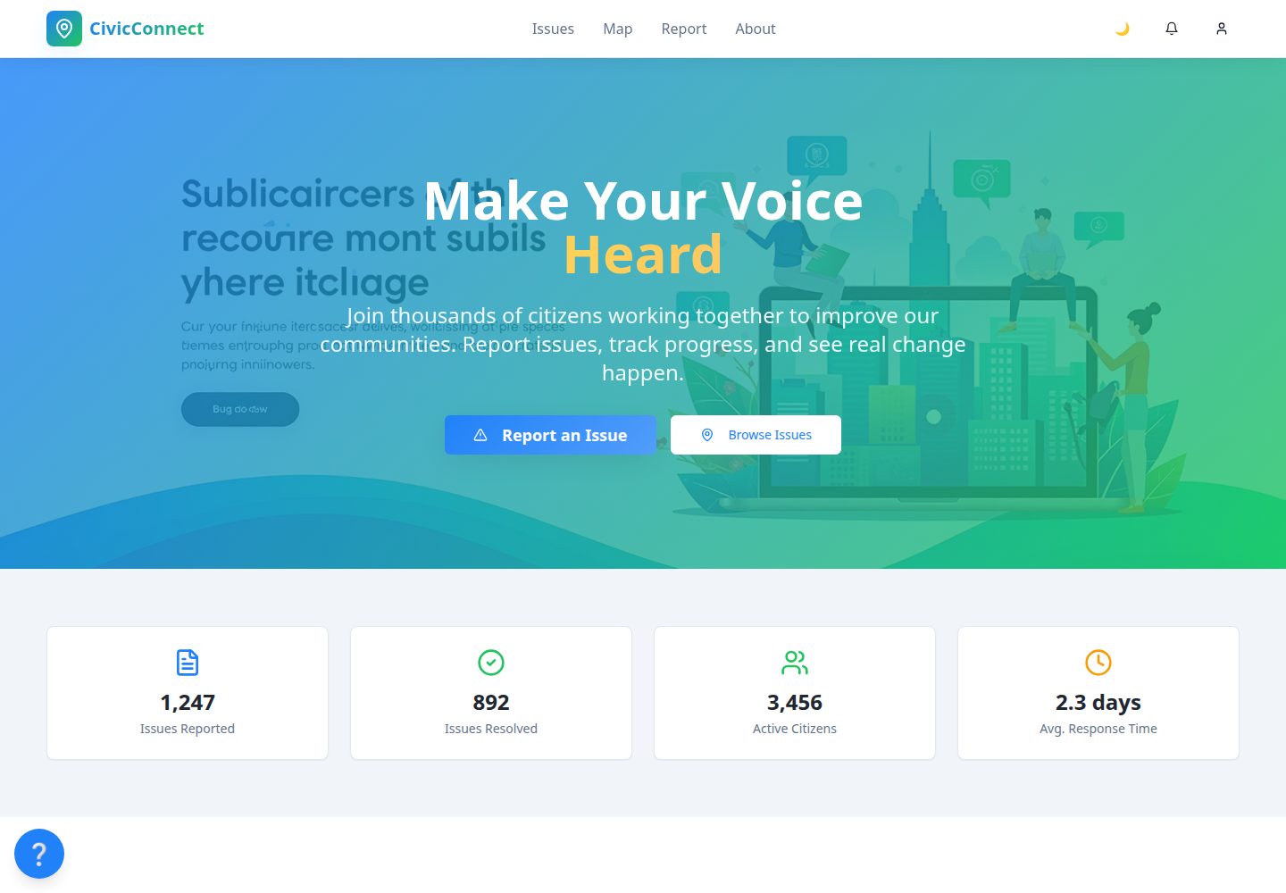 CivicConnect public website screenshot