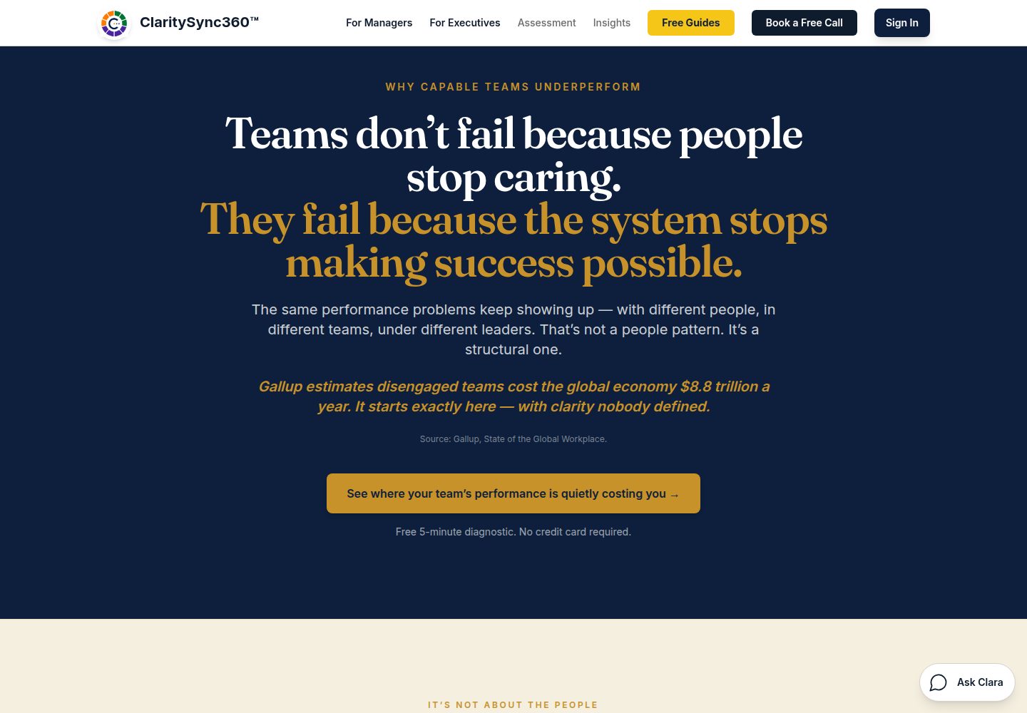 ClaritySync360™ public website screenshot