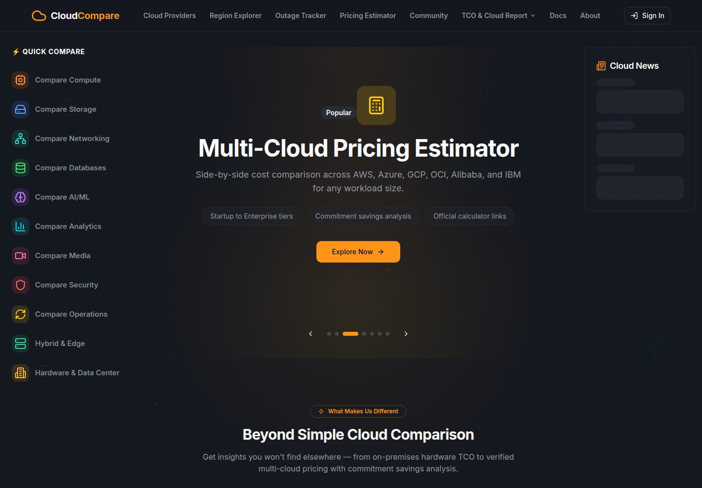 CloudCompare public website screenshot