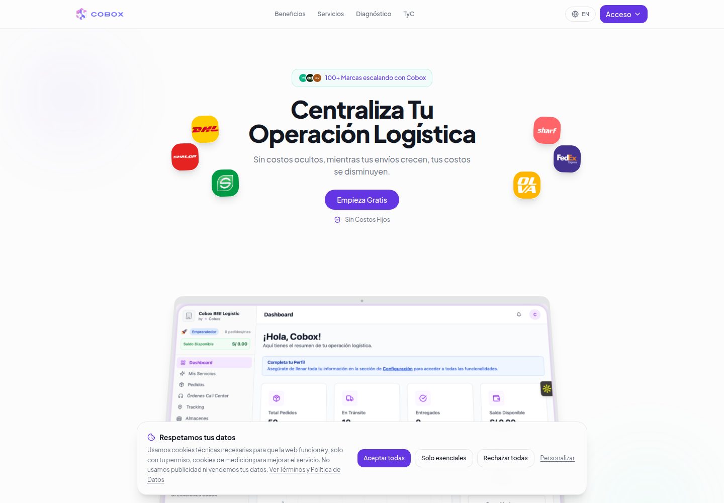 Cobox Logistic public website screenshot