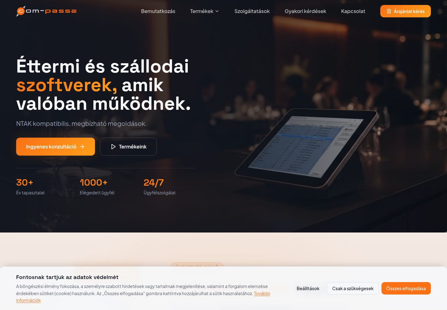 Com-Passz public website screenshot