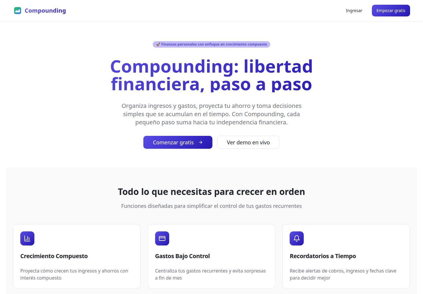 Compounding public website screenshot