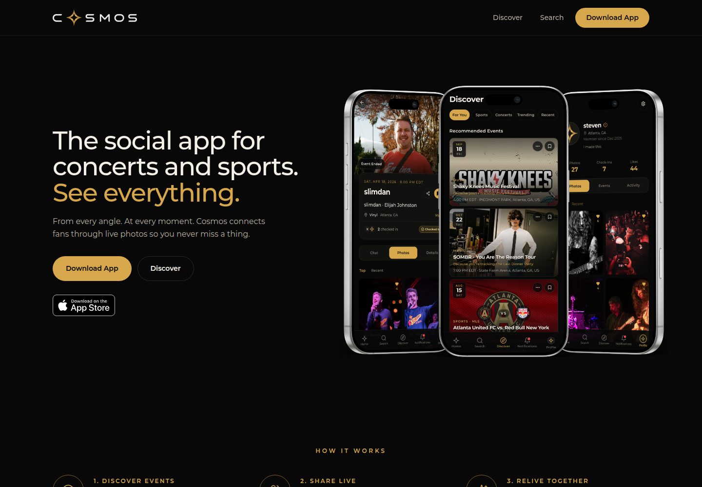 Cosmos public website screenshot