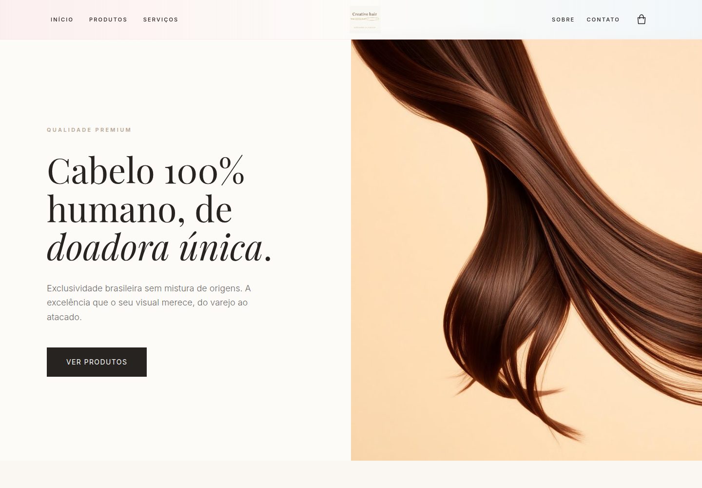 Creative Hair public website screenshot
