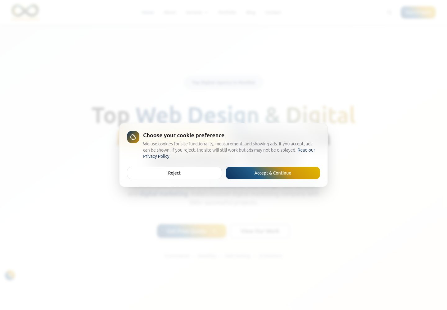 Creative Services public website screenshot