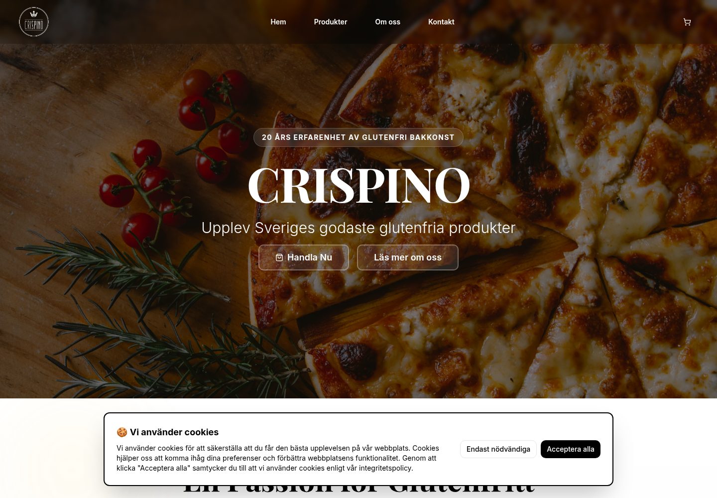 Crispino public website screenshot