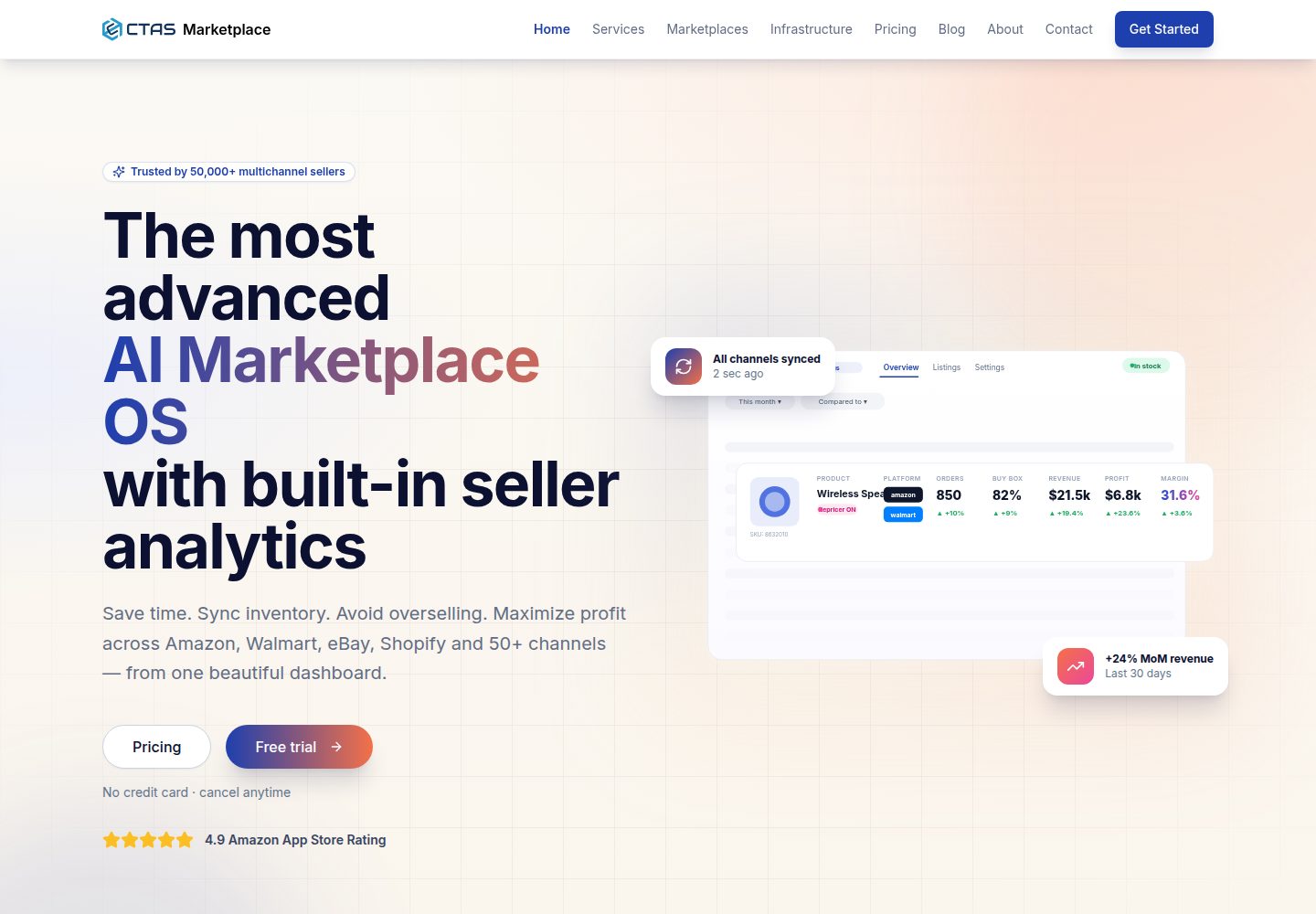 Ctasis Marketplace public website screenshot